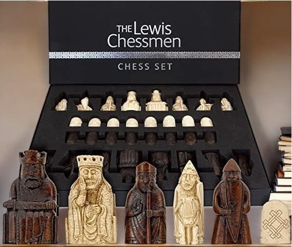 Luxury Isle of Lewis Chess Set 83mm King | Medieval Replica Pieces & Case