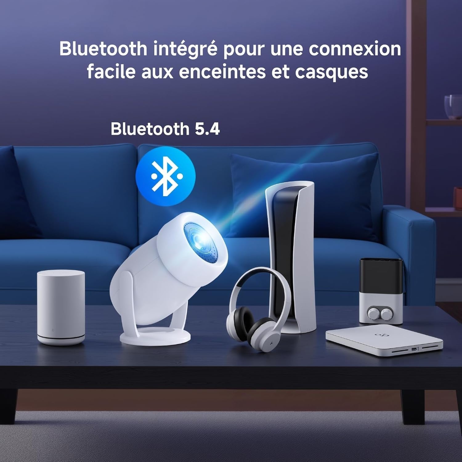 Smart 1080P Projector 4K WiFi 6 Bluetooth Netflix 240° Portable