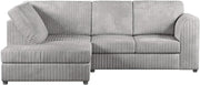 Silver Corner Sofa LHF 4 Seater Corduroy Memory Foam Space Saver UK Made