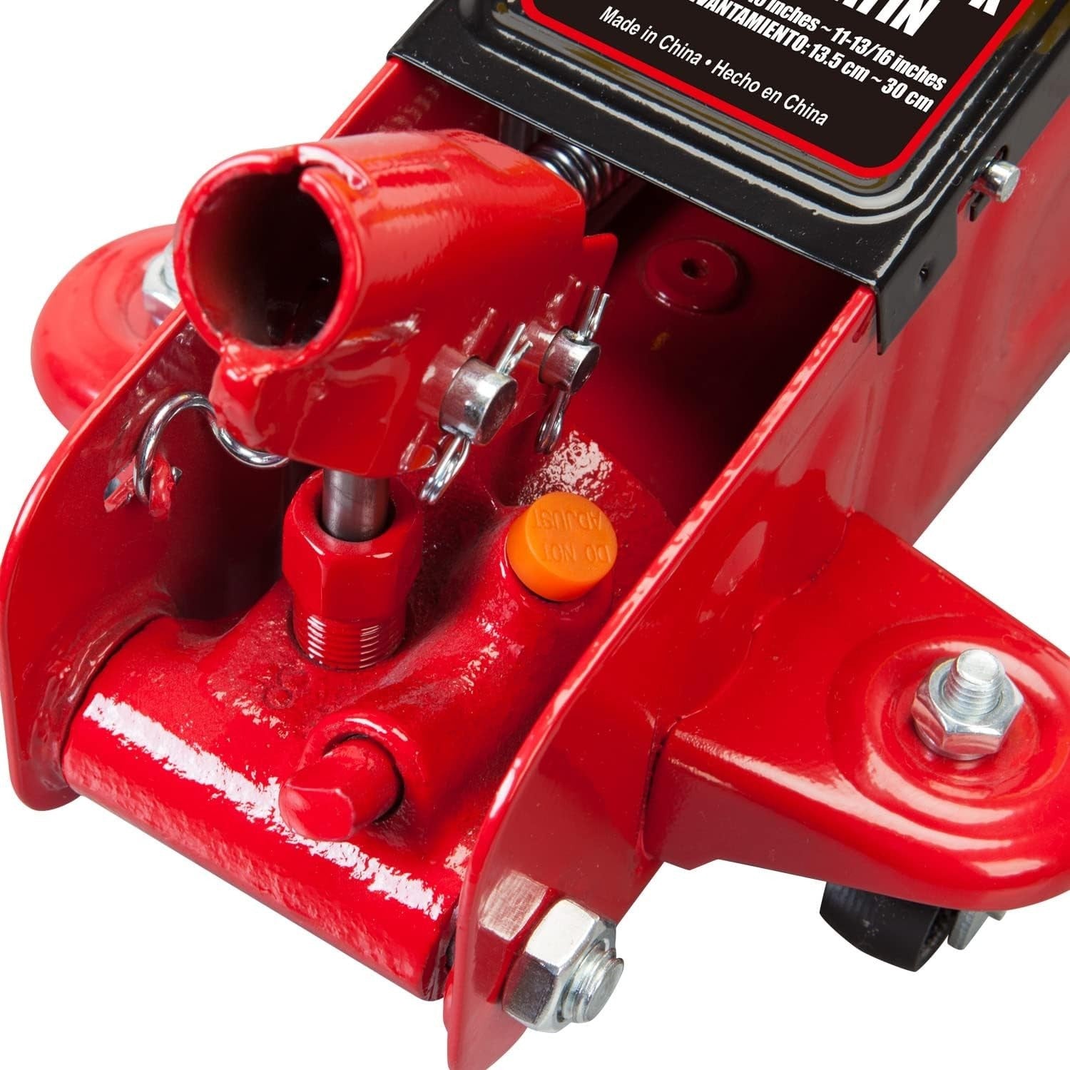1.5 Ton Hydraulic Trolley Jack with Case 5.42–13" Lift Heavy Duty Steel Red