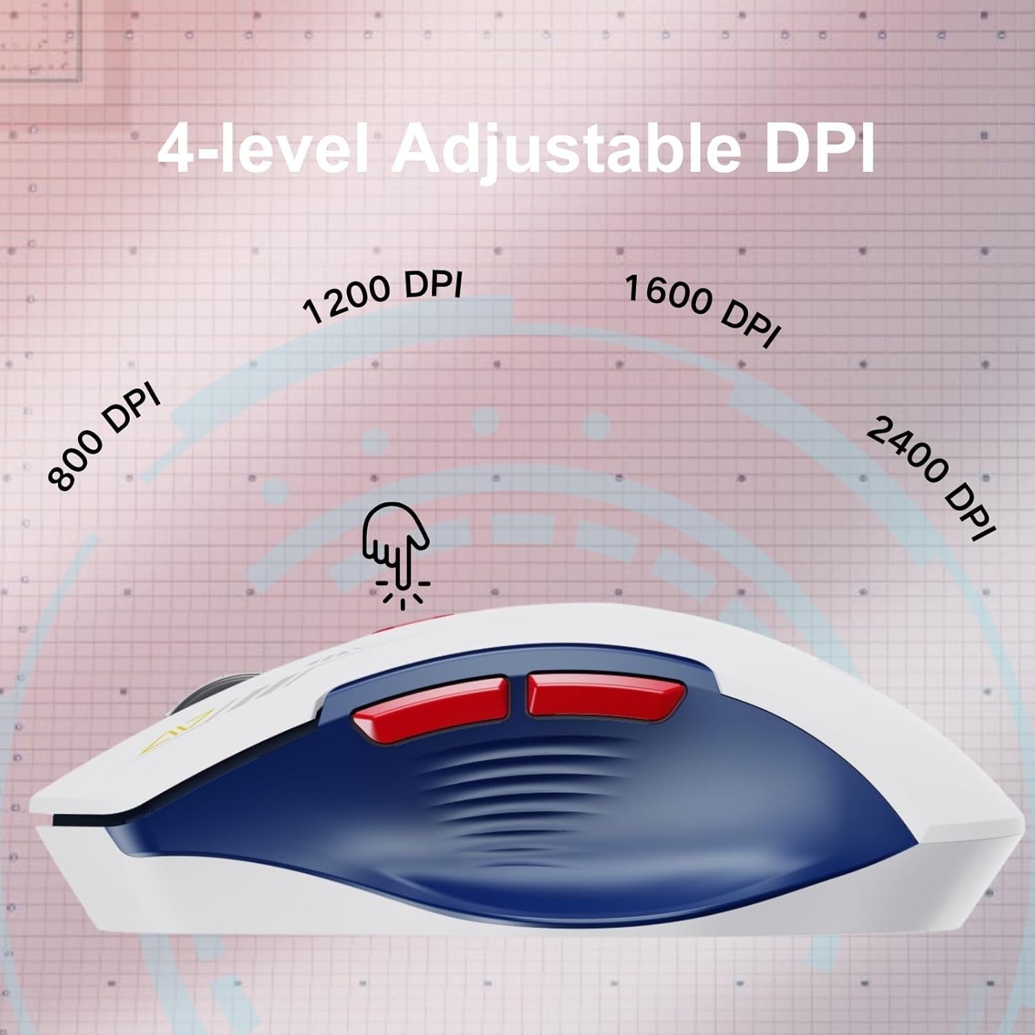 Rechargeable Wireless Mouse Battery Display Adjustable DPI 2.4G USB Laptop