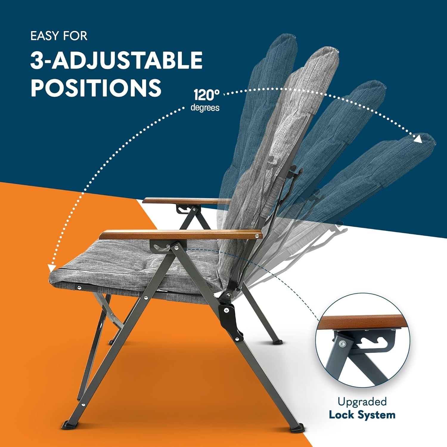 2x Padded Folding Camping Chairs Set 150kg Heavy Duty Outdoor Garden Seat