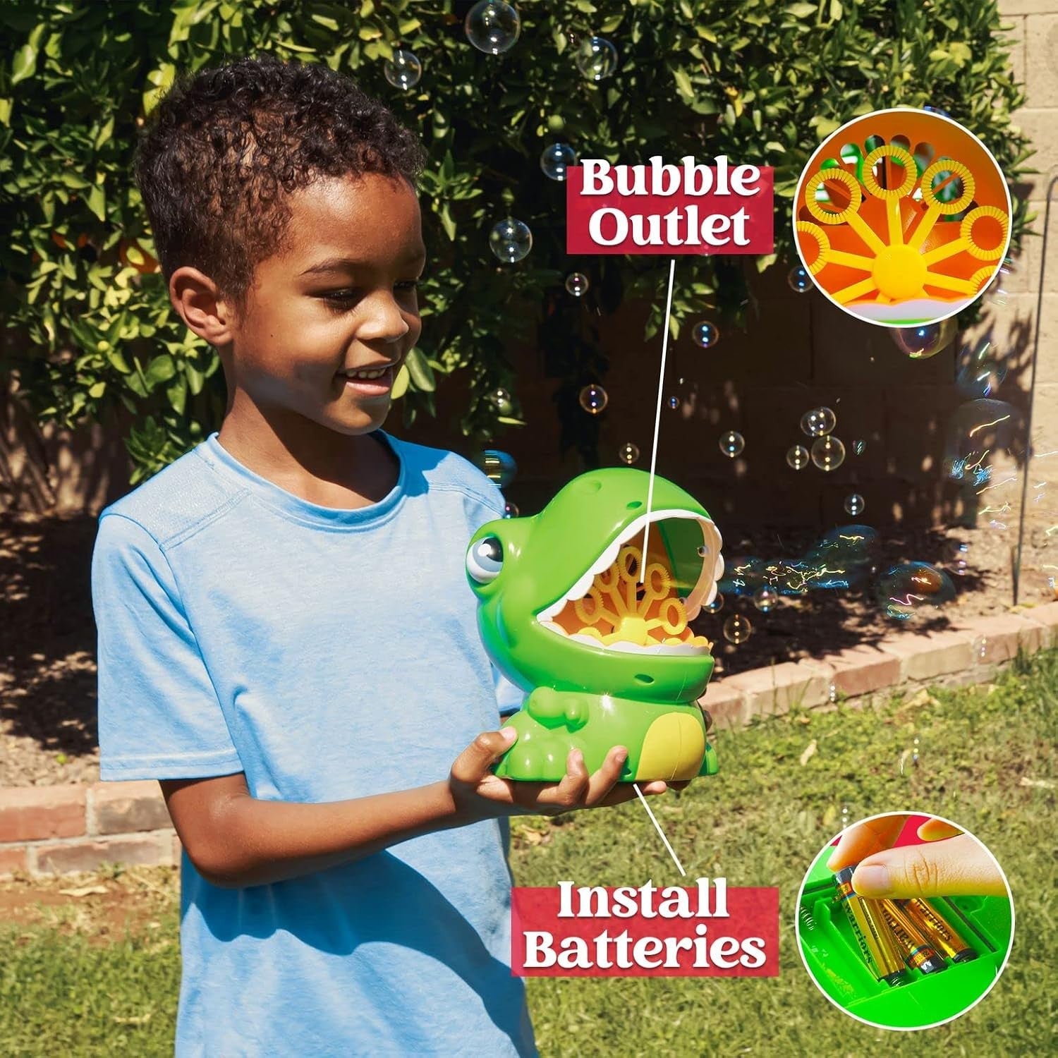 Dinosaur Bubble Machine for Kids Automatic Bubble Blower Green Toy