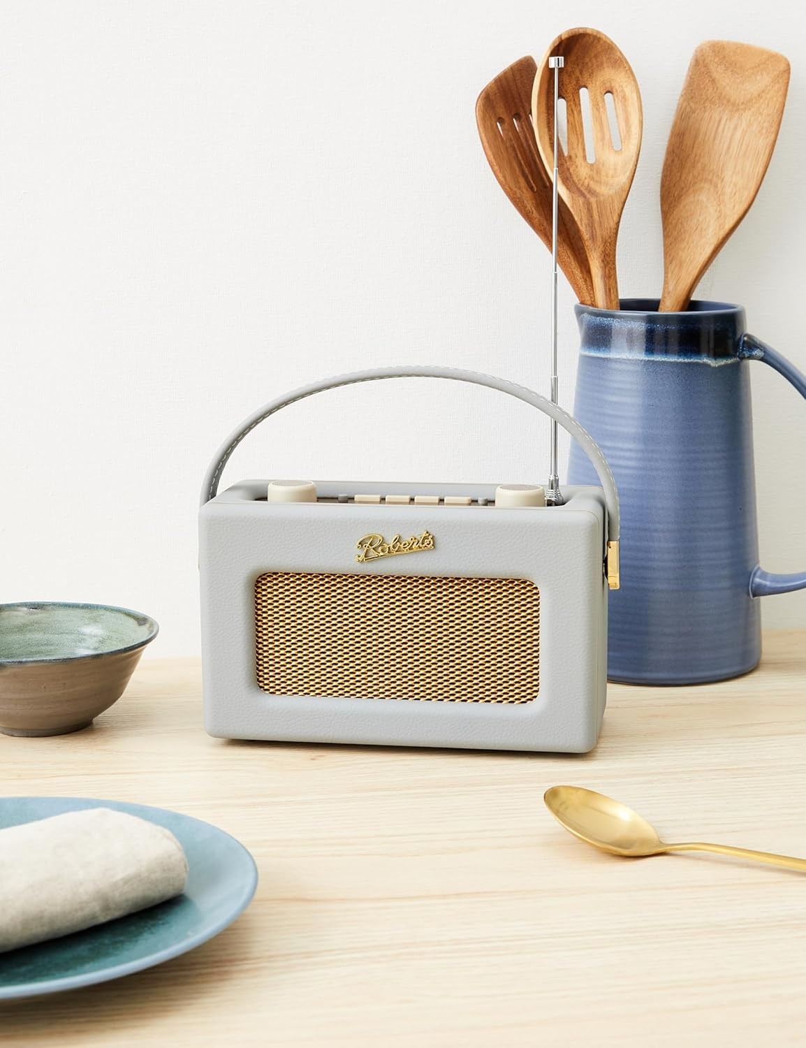 Portable DAB DAB+ FM Radio Bluetooth Retro Dove Grey