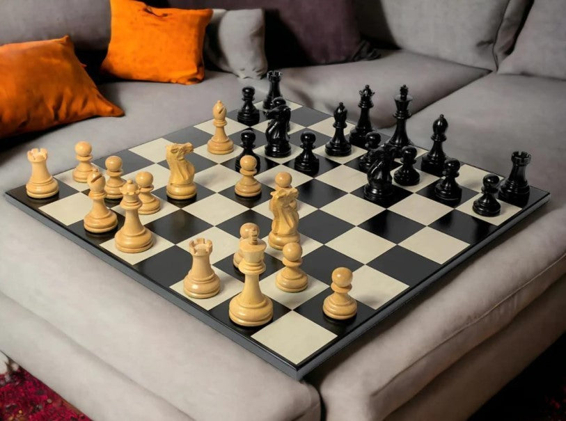 Luxury Winchester Chess Set 20" Board & Burl Box | Weighted Staunton Pieces