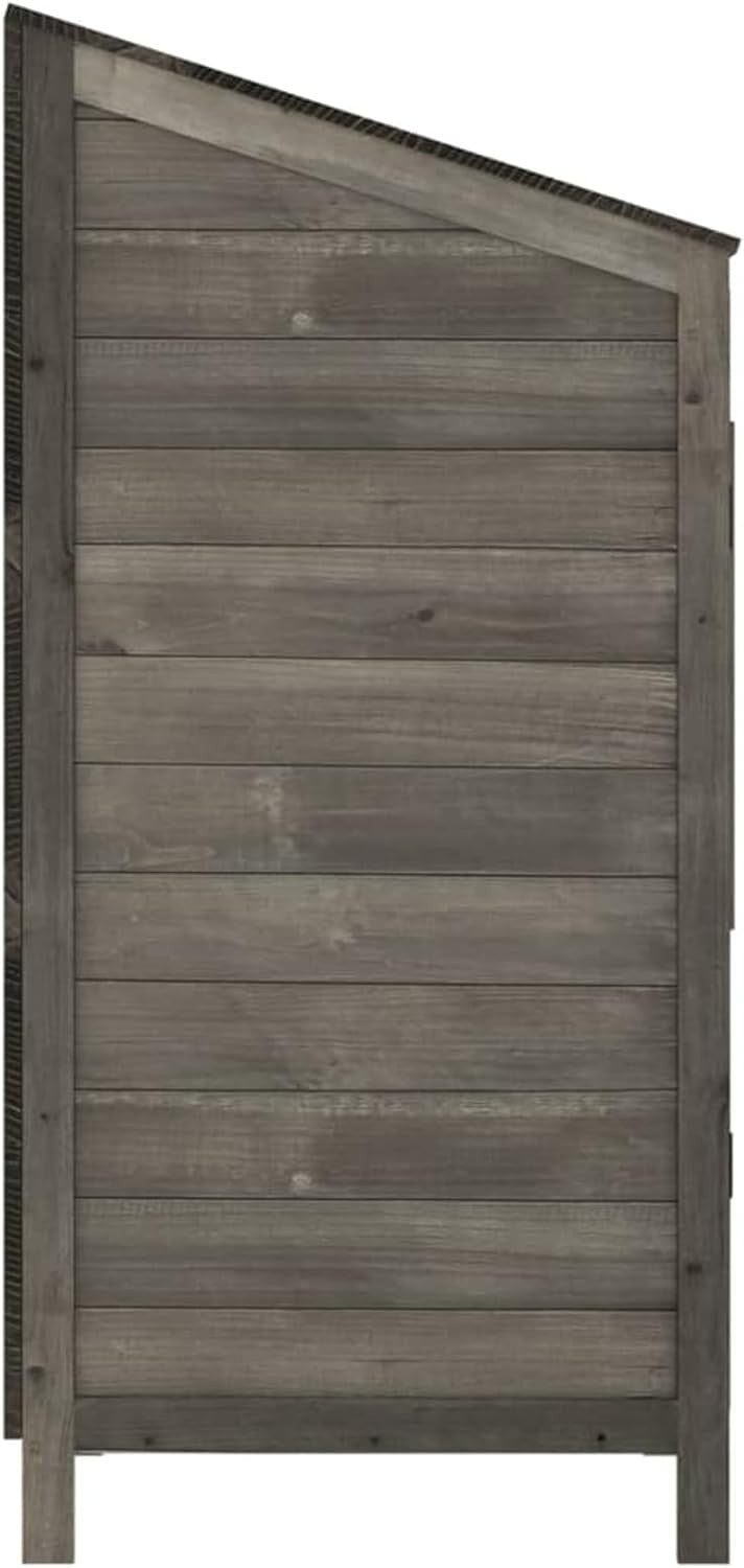 Outdoor Wooden Garden Shed 55x52x112cm Anthracite Tool Storage Weatherproof