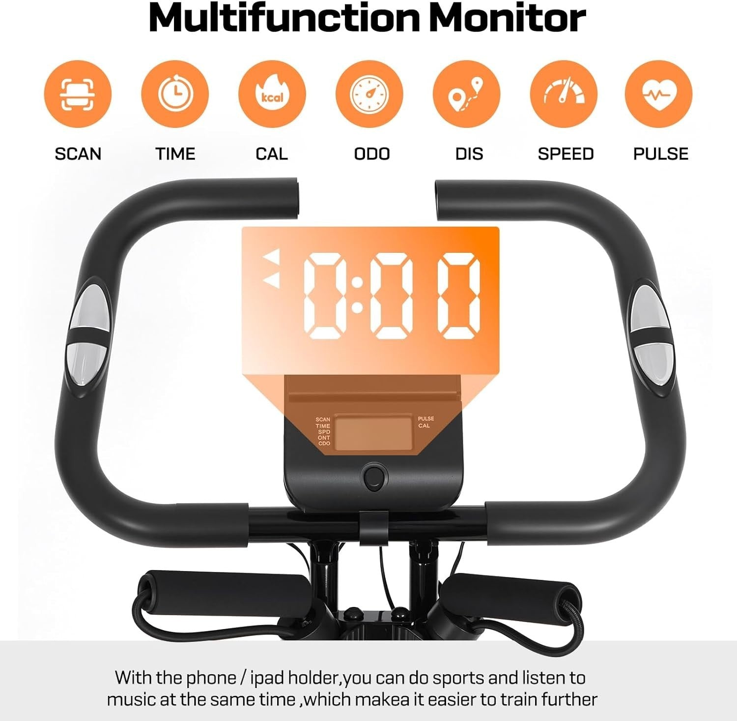 4-in-1 Folding Exercise Bike 8-Level Magnetic Resistance 330lb Capacity LCD