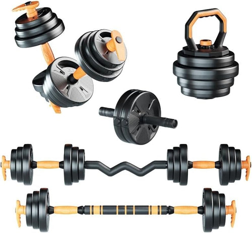 30KG Adjustable 6-in-1 Dumbbell Barbell Kettlebell Push-Up Set