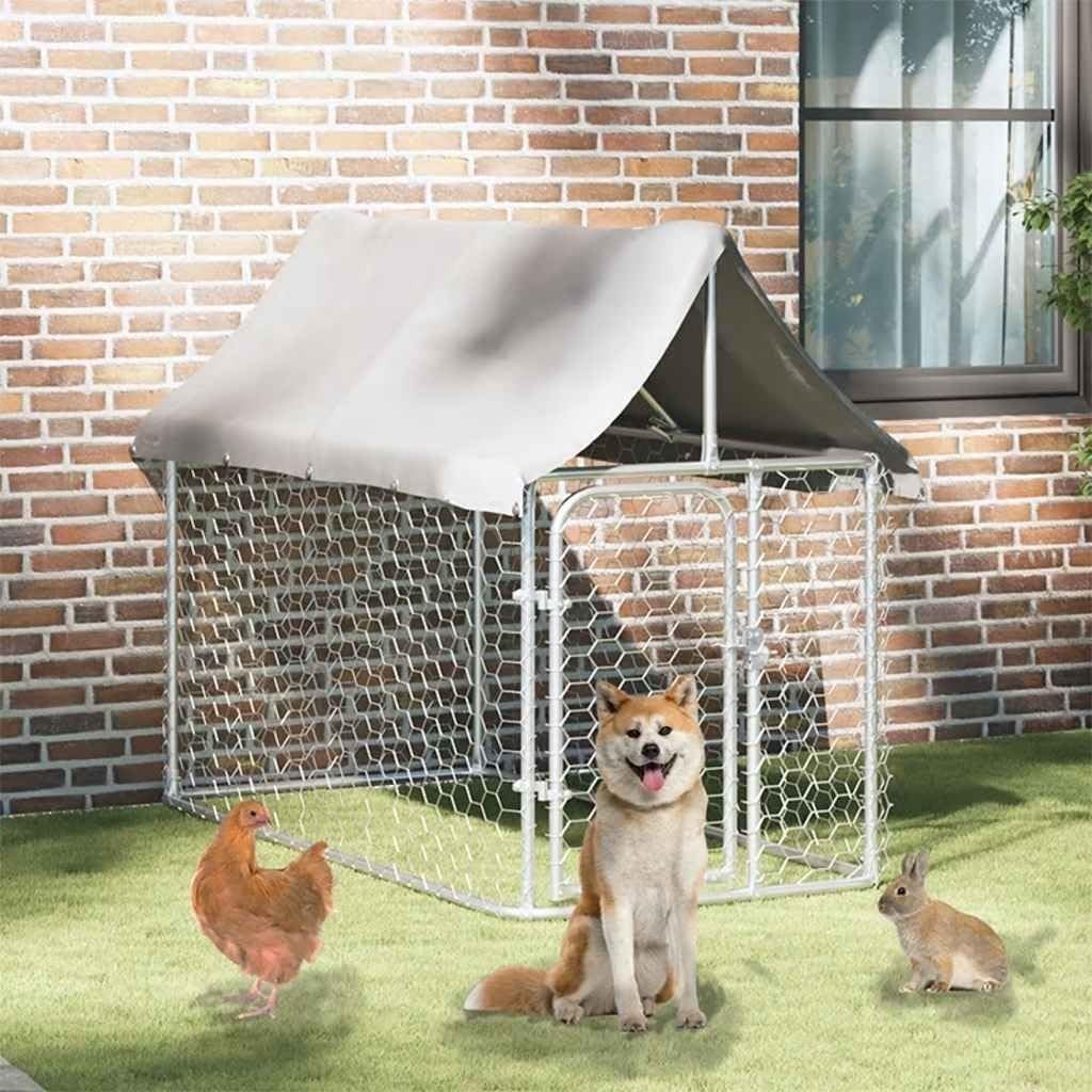 Outdoor Dog Kennel 200x100x150cm with Roof – Secure, Weatherproof, Steel Frame