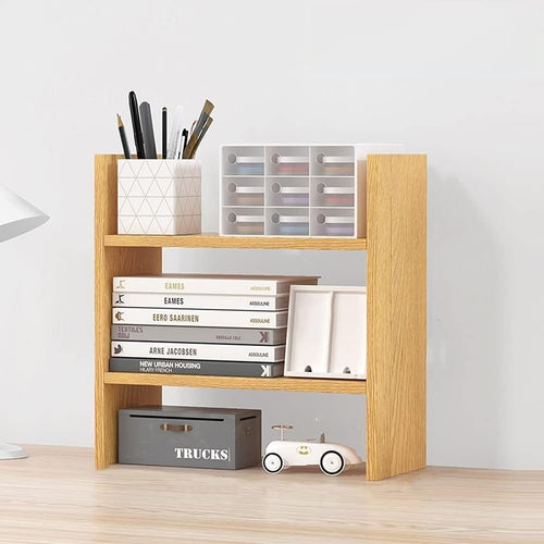 3-Tier Wooden Desk Organizer File Rack Shelf Storage for Office A4 Paper