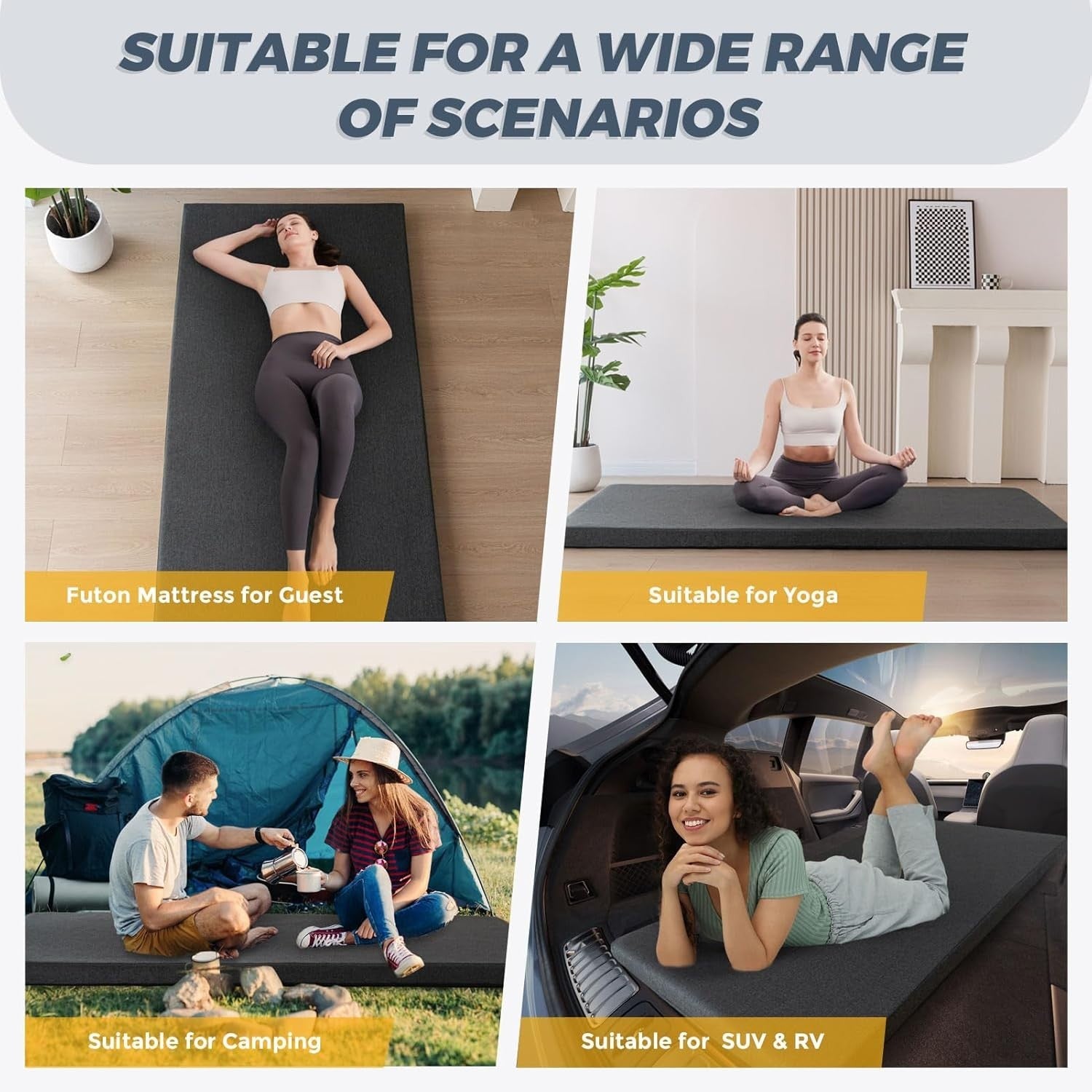 Luxury Foldable Futon Mattress 90x190cm Foam Camping Floor Bed Roll