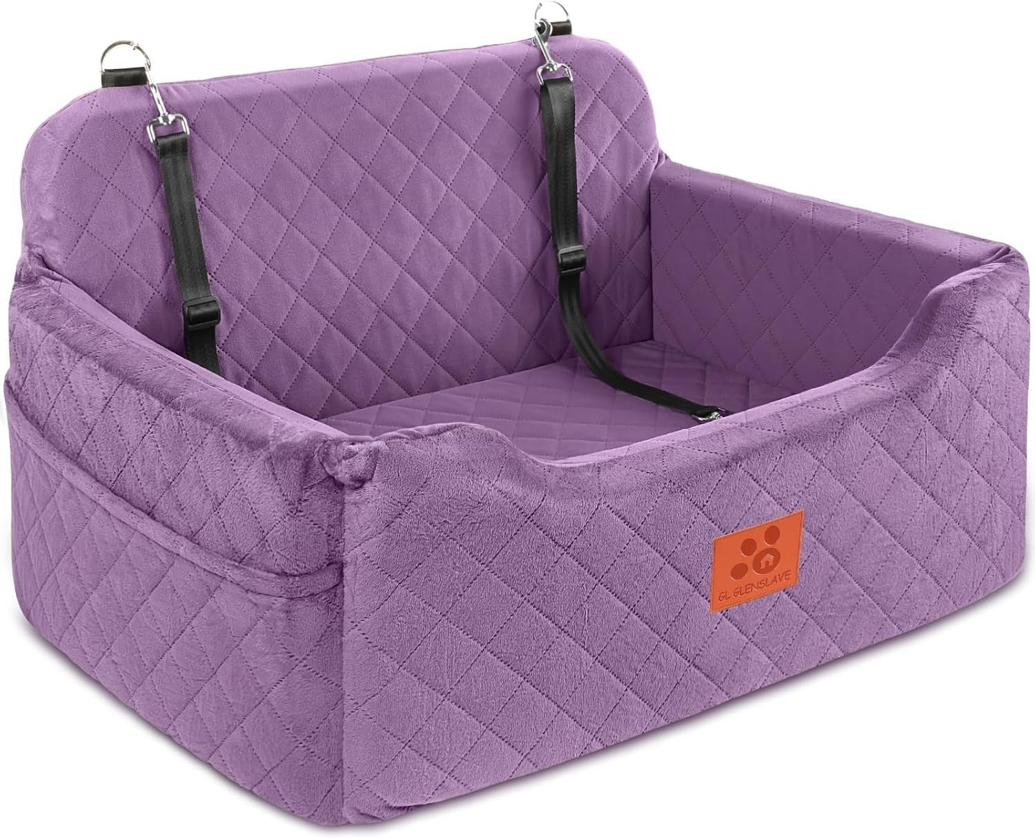 Purple Dog Booster Car Seat Memory Foam Travel Bed Washable 50lb