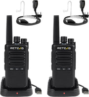 Walkie Talkies w Earpiece PMR446 VOX 16 Channel Type C Radio 2 Pack