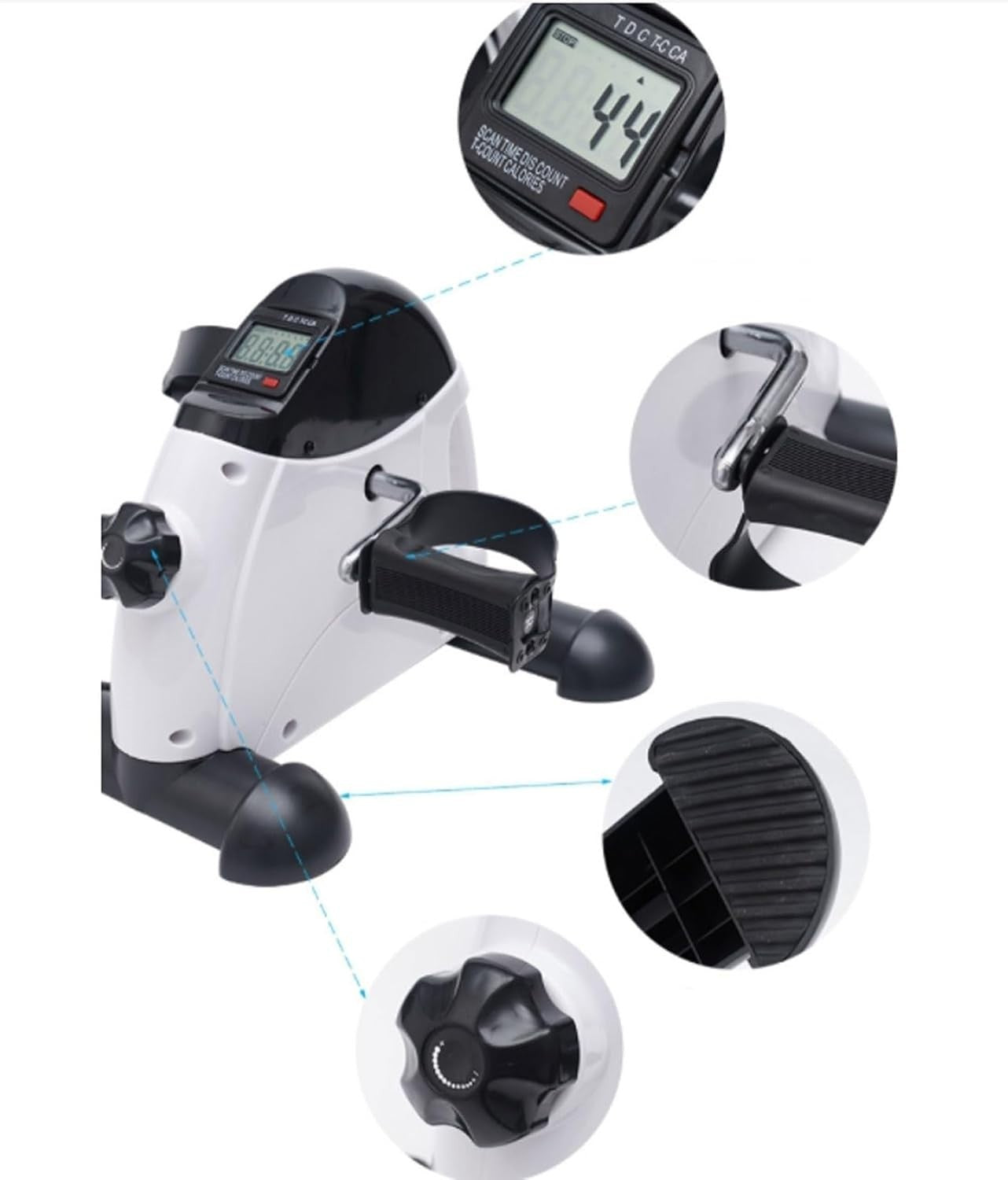 Foldable Under Desk Pedal Bike LCD Adjustable Resistance Rehab
