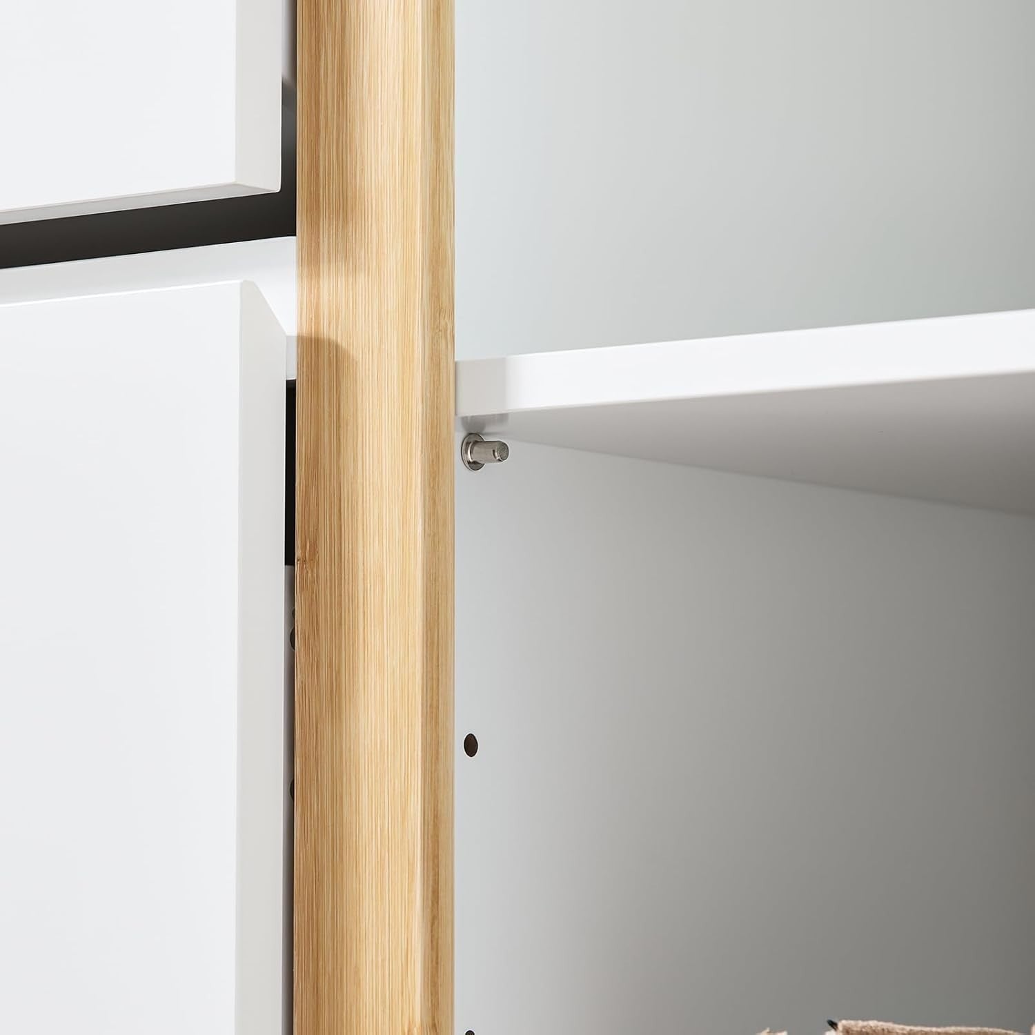 White Slim Shoe Cabinet 3 Flip Drawers & Cupboard Adjustable Shelf 80x34x122cm
