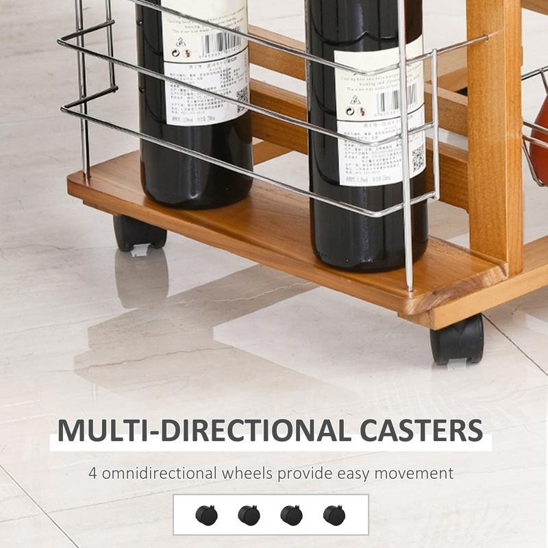Mobile Kitchen Cart with Wheels Storage Drawer Baskets Utility Rack