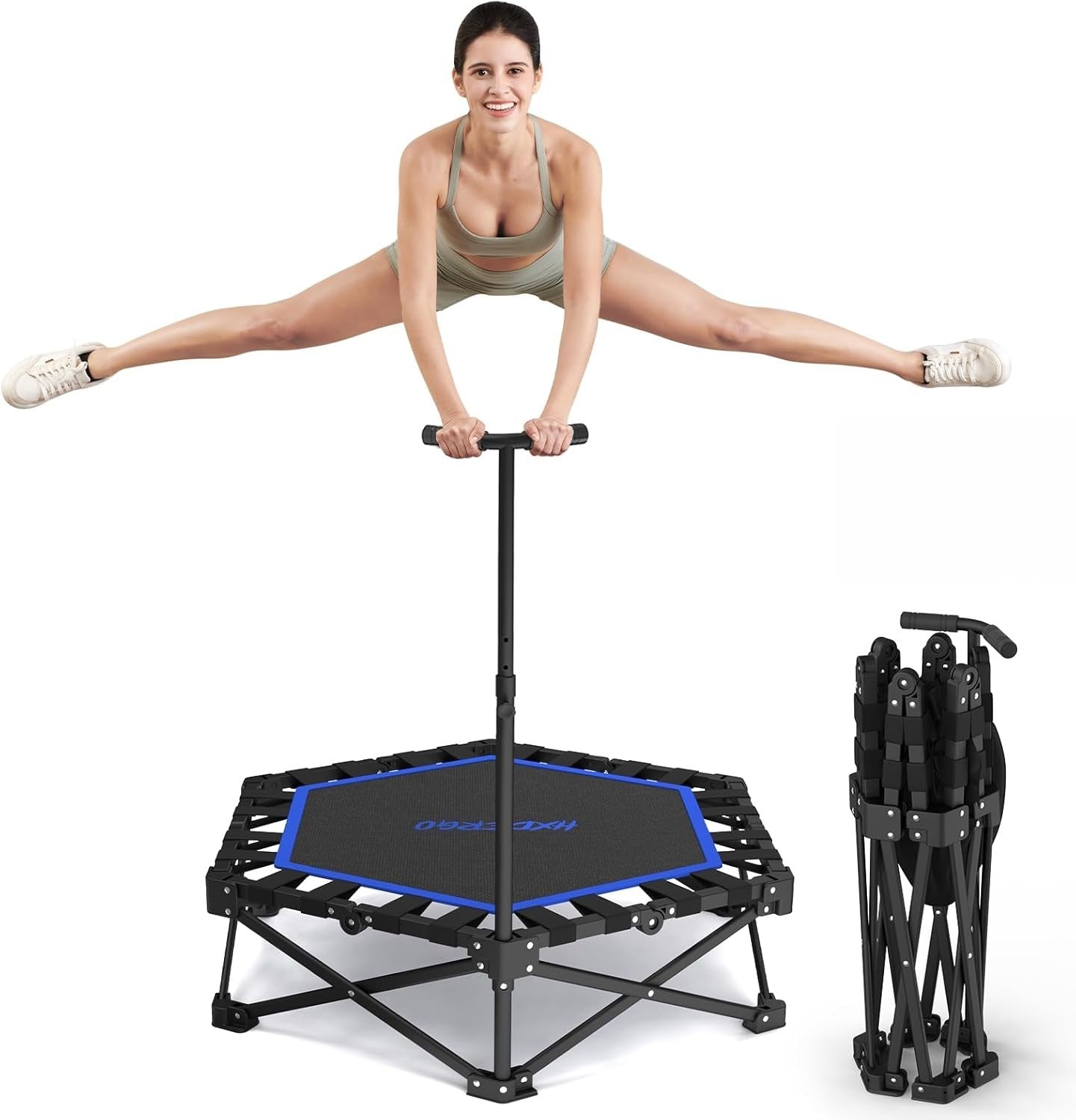 42” Foldable Fitness Trampoline Adult Indoor Rebounder Exercise Jumper