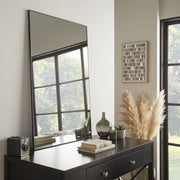 Modern Rectangular Wall Mirror 90x60cm Black Frame, Sleek & Durable