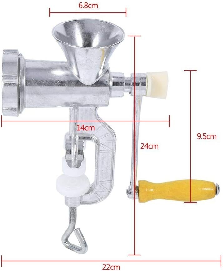 Manual Meat Grinder Hand Mincer Sausage Maker Table Clamp Silver