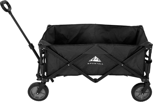 Black Folding Garden Wagon 85kg Collapsible Camping Festival Trolley
