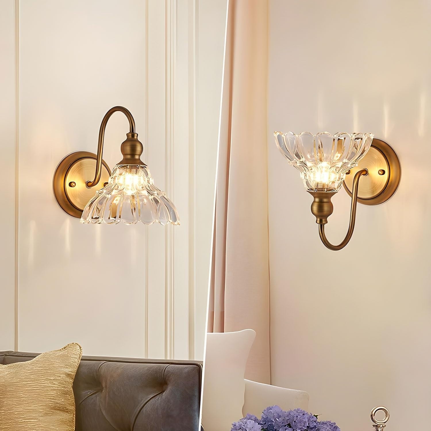 Wireless Battery-Operated Wall Sconces with Remote & Dimmable LED Bulbs