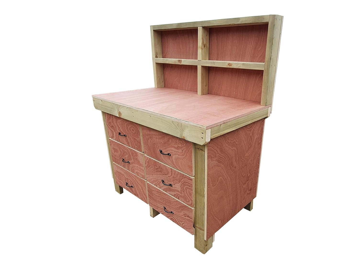 5ft Heavy Duty Wooden Workbench Tool Cabinet with Back Panel & Drawers