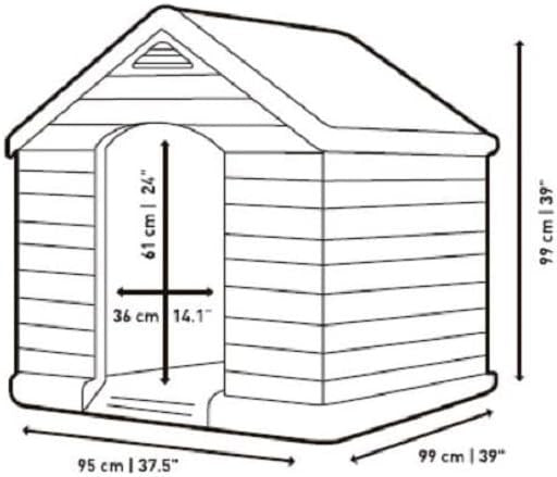 Waterproof UV Resistant Large Outdoor Dog Kennel with Ventilation 95x99x99cm