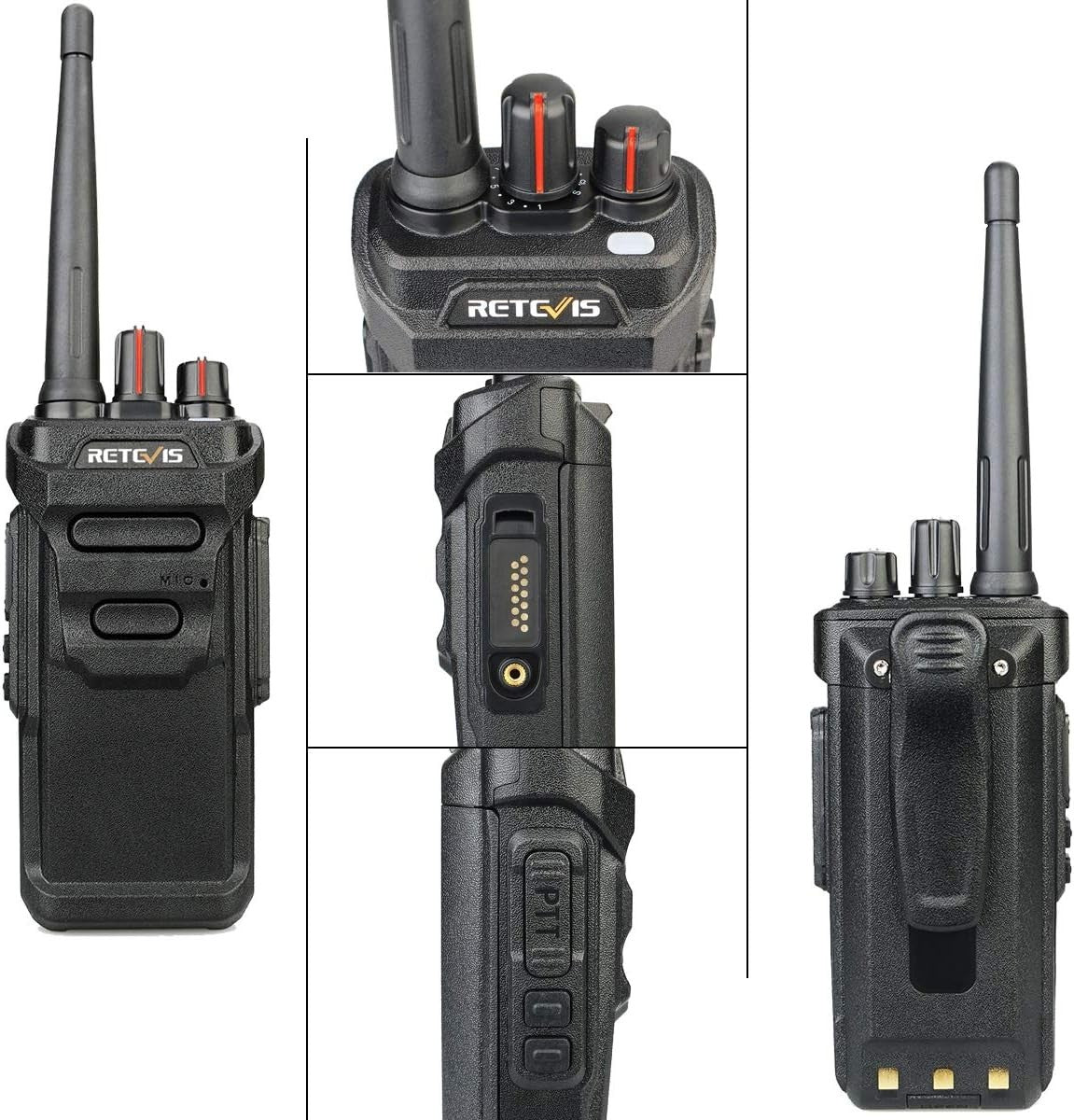 Waterproof Walkie Talkies IP67 Long Range 2km USB Charging VOX 2PCS