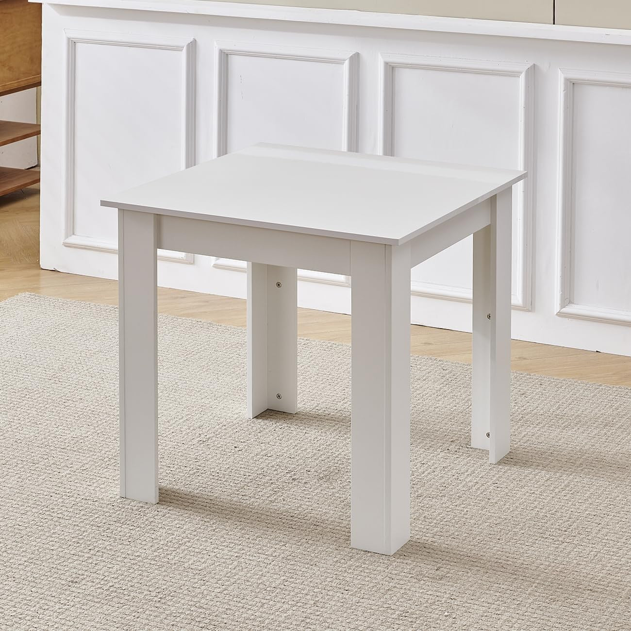 Modern 3-Piece White Marble Dining Set with 2 Grey PU Chairs for Small Spaces