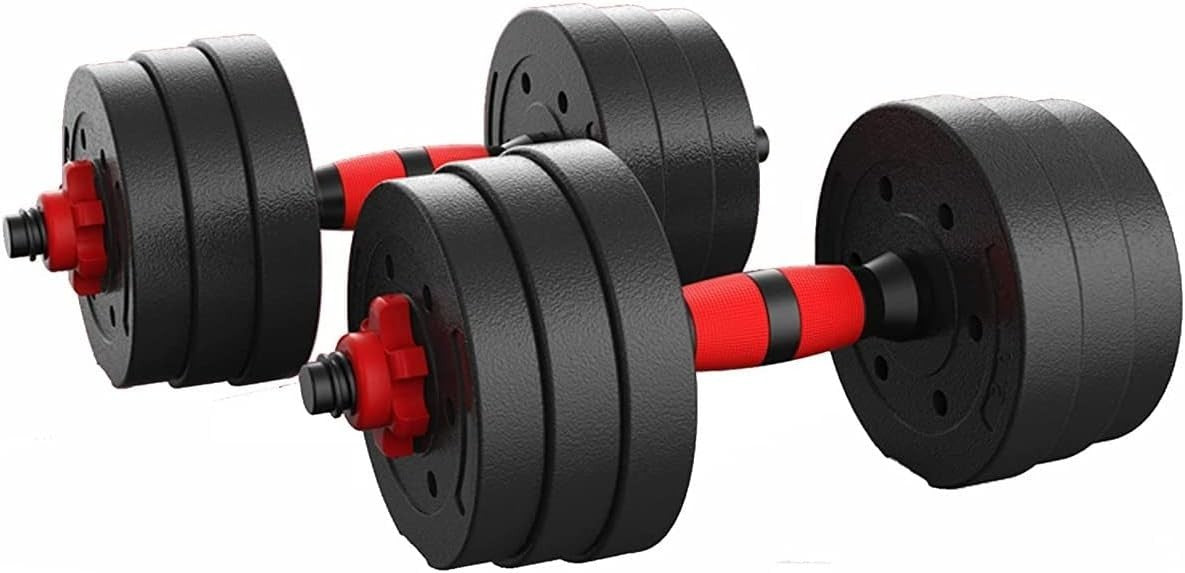 30kg Adjustable Dumbbell Barbell Set Extended Bar Home Gym Weights
