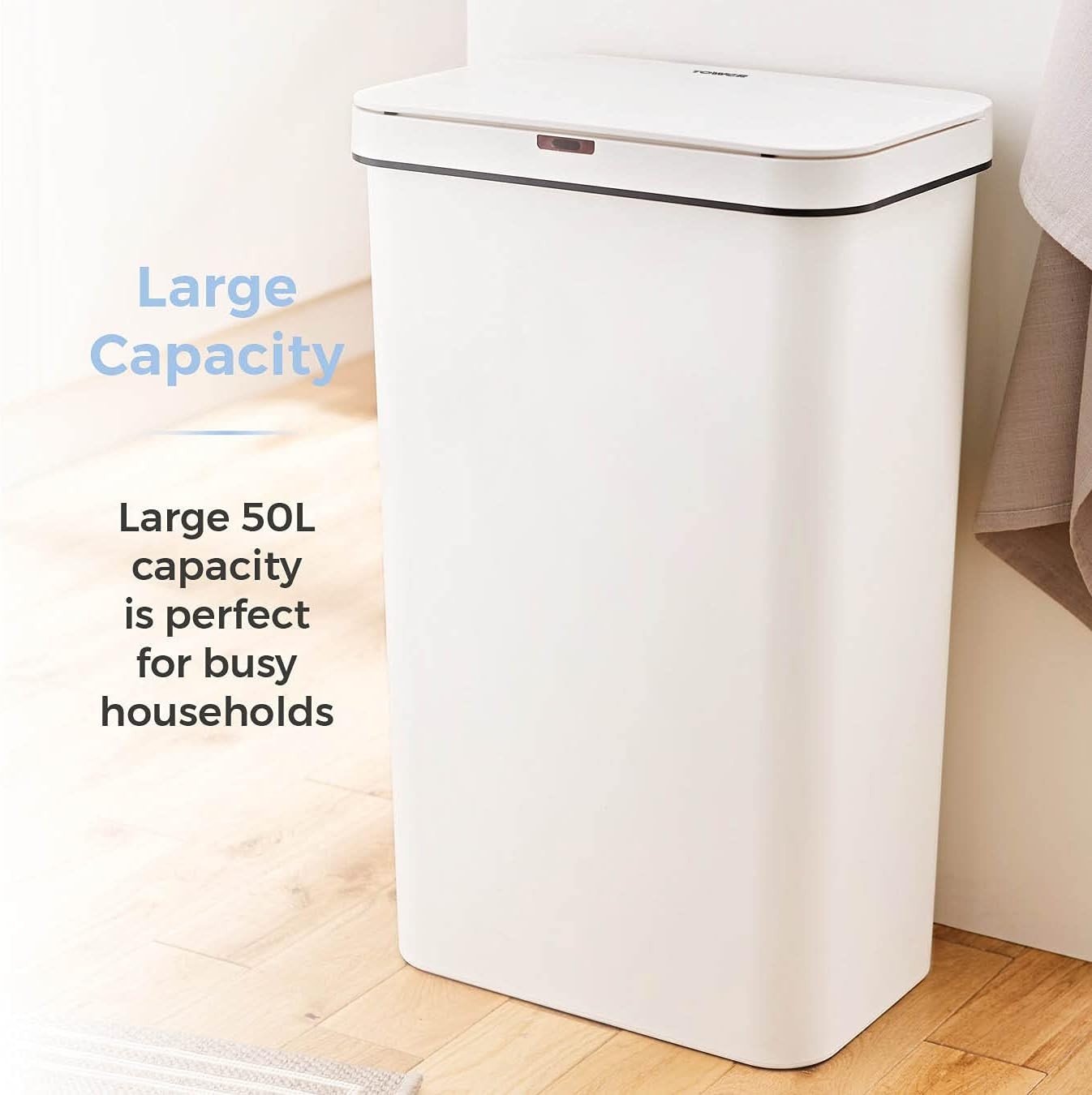 50L Automatic Sensor Kitchen Bin Touchless Motion Waste White