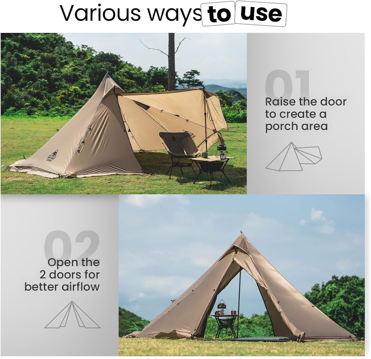 4 Season Hot Tent Tipi Stove Jack Snow Skirt Ultralight