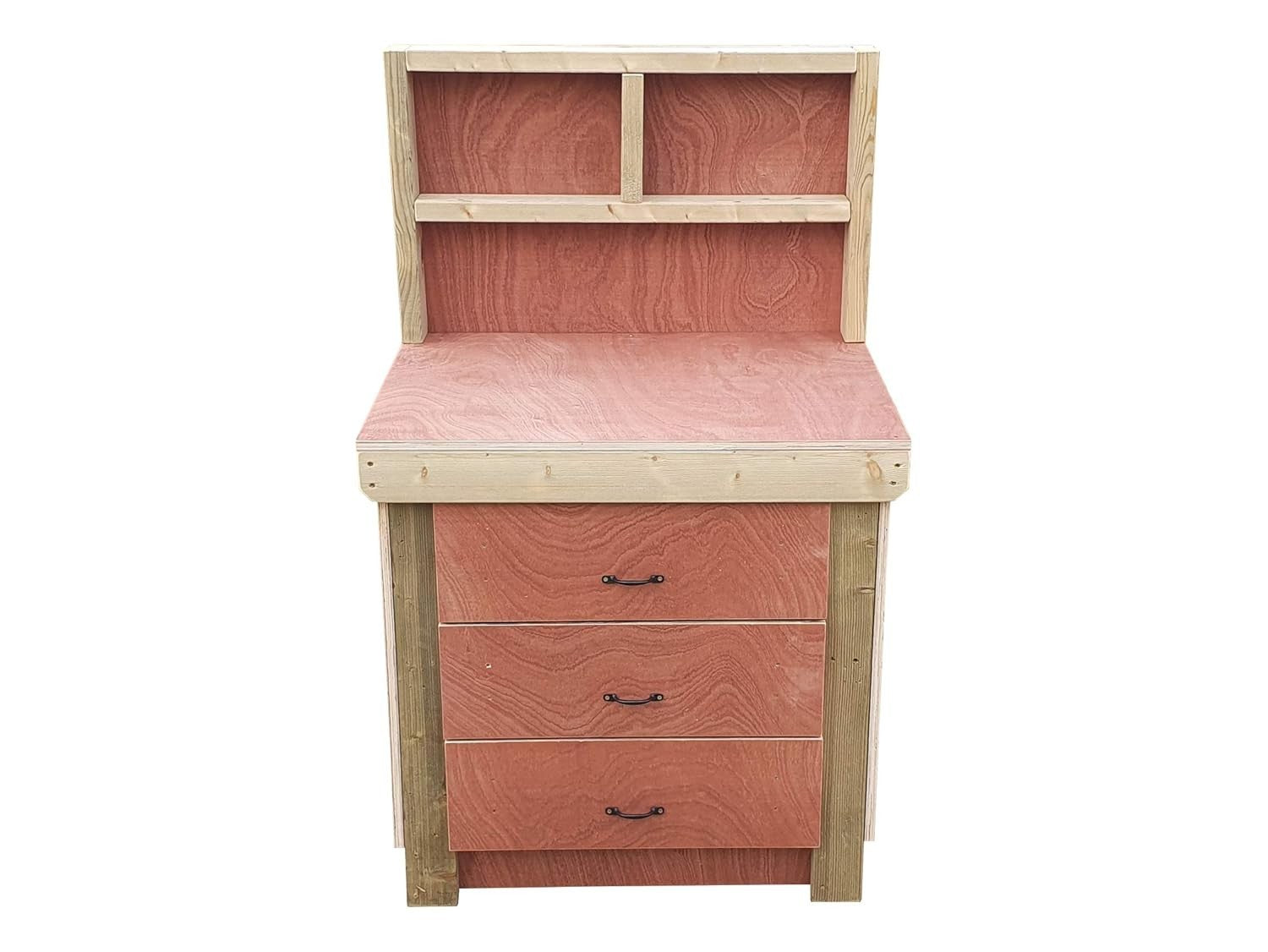 3ft Heavy Duty Wooden Workbench Tool Cabinet with Back Panel & Drawers
