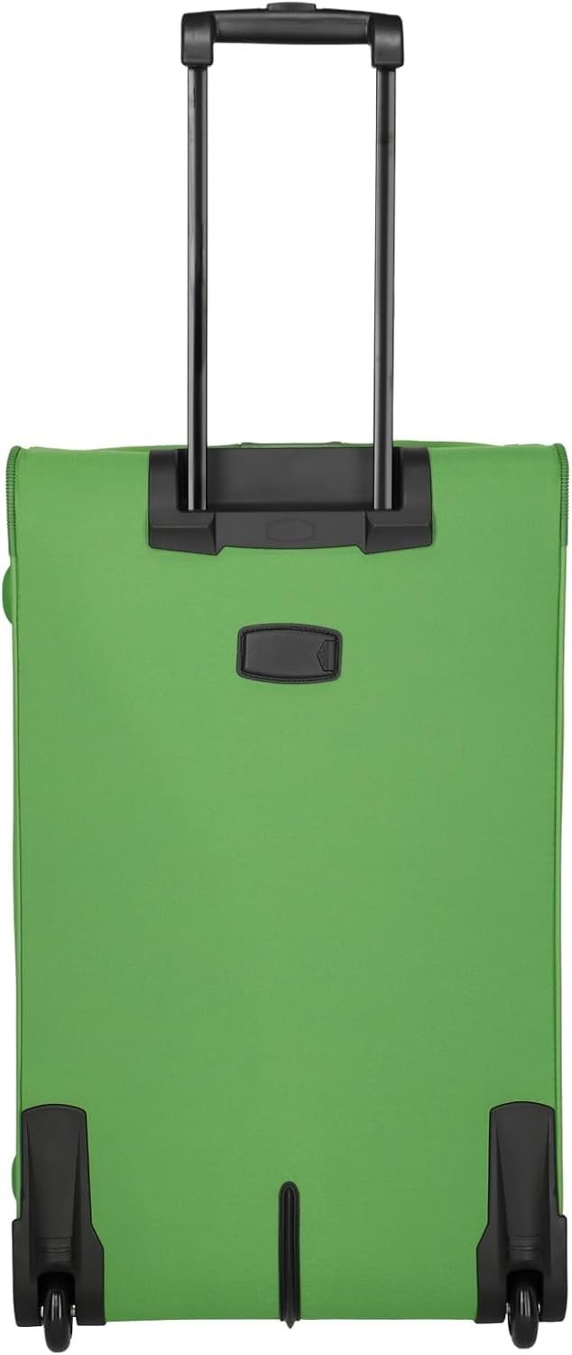 Large Soft Shell Travel Suitcase 2 Wheel Trolley 73cm 80L Green