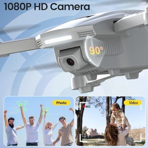 1080P Mini Drone for Kids & Adults, Foldable RC Quadcopter, 22min Flight