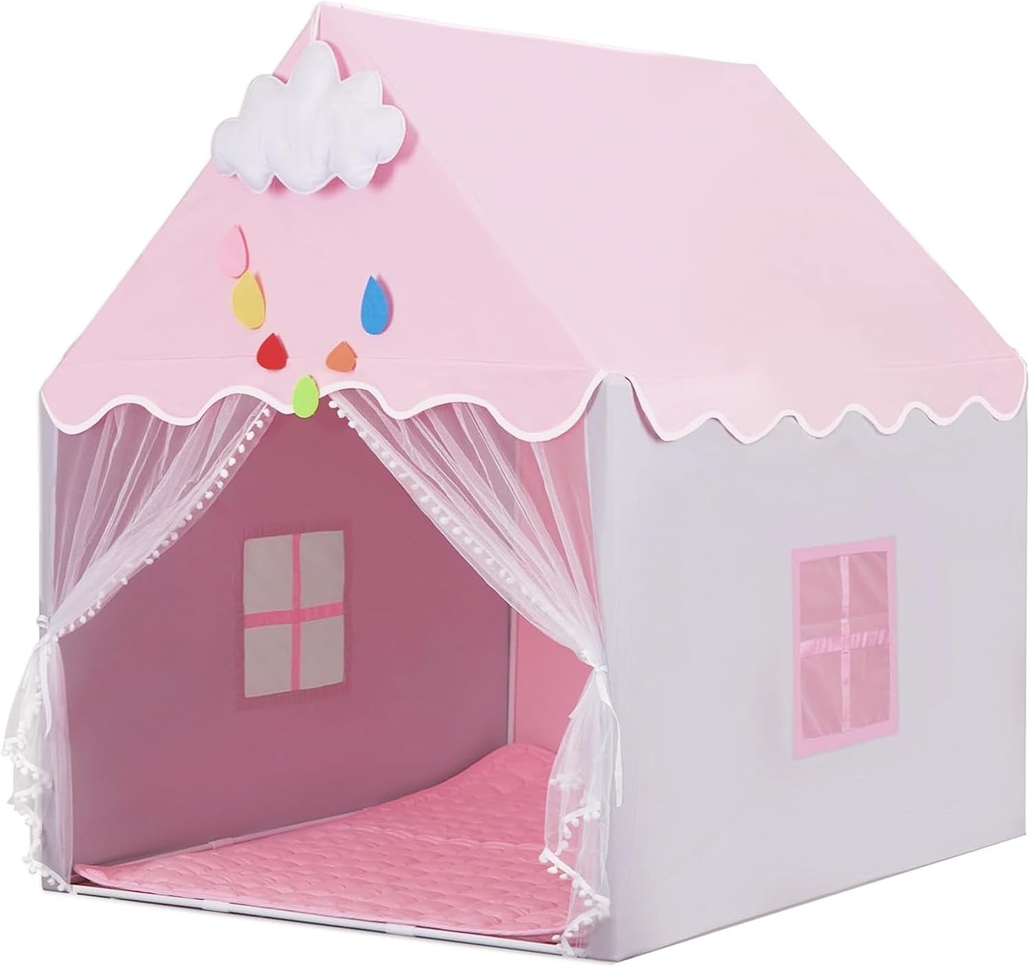 Pink Princess Kids Play Tent Wendy House Pop Up Indoor Castle