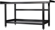 Heavy Duty 1.83m Steel Workbench Matte Black Adjustable Feet Bunker Range