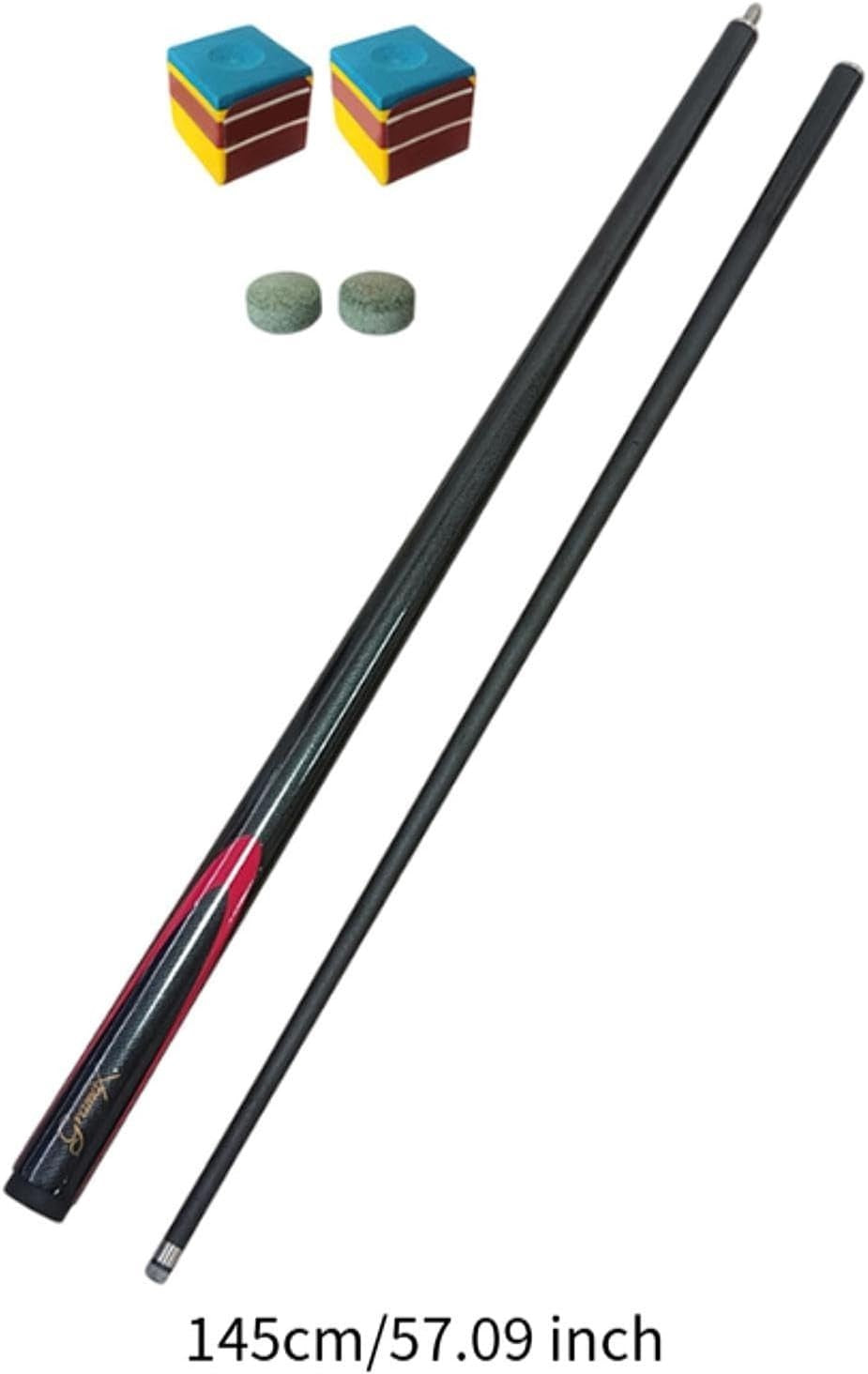 57in Carbon Fiber Snooker Cue 9.5mm Tip 1/2 Split Starter Set