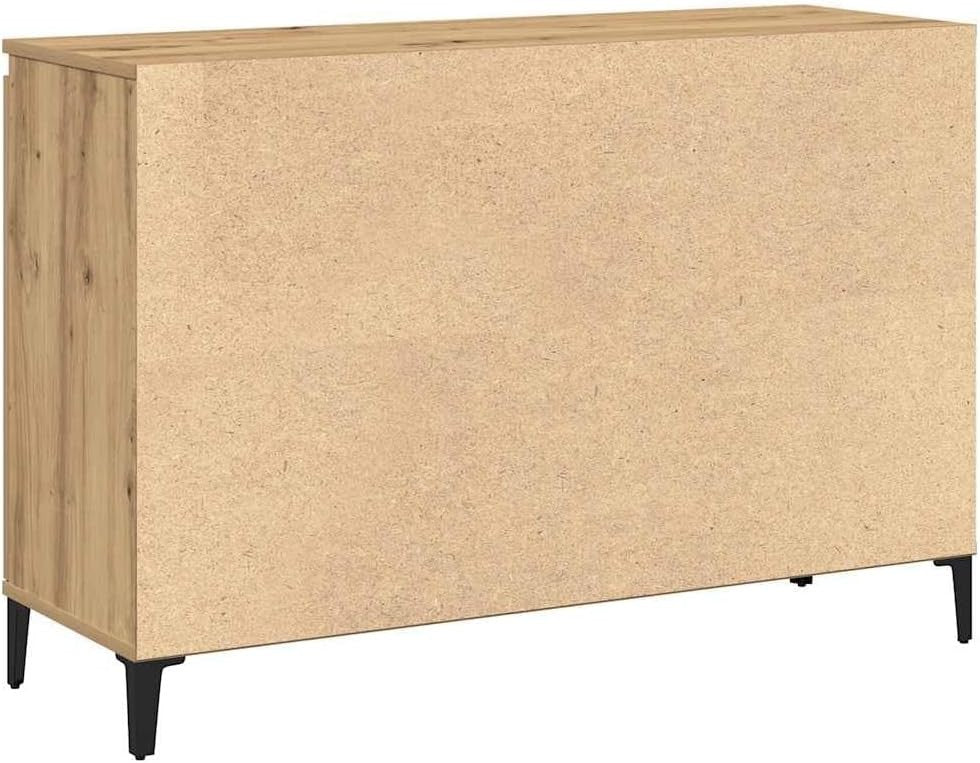 Artisan Oak Industrial Sideboard Cabinet 2 Doors 2 Drawers Spacious Storage Unit
