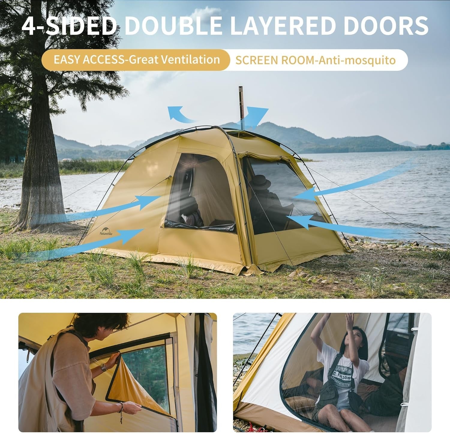 4 Seasons Camping Tent 2-4 Person Waterproof Thermal