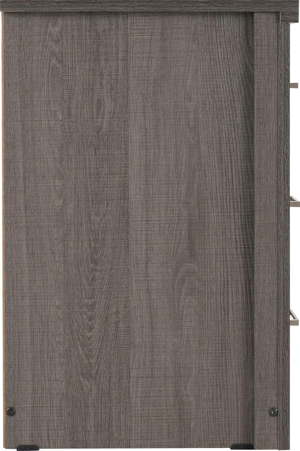 3 Drawer Bedside Table Black Wood Grain Modern Nightstand
