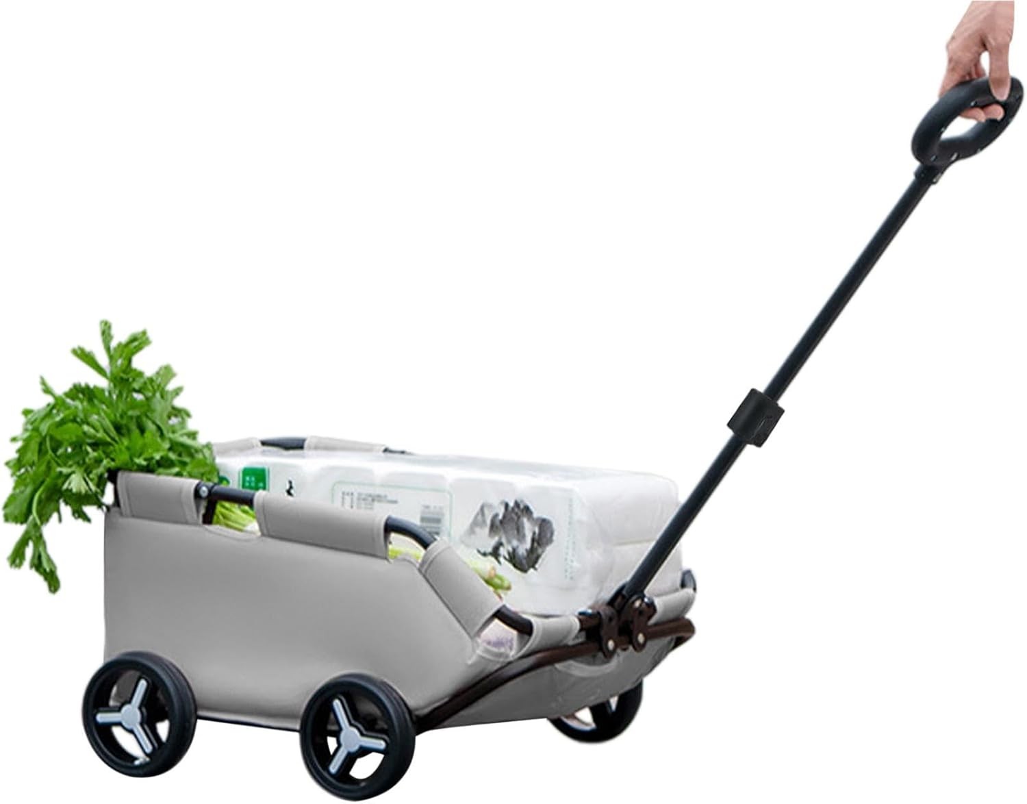 Grey Foldable Pet Wagon Stroller Dog & Cat Travel Trolley for Small Pets