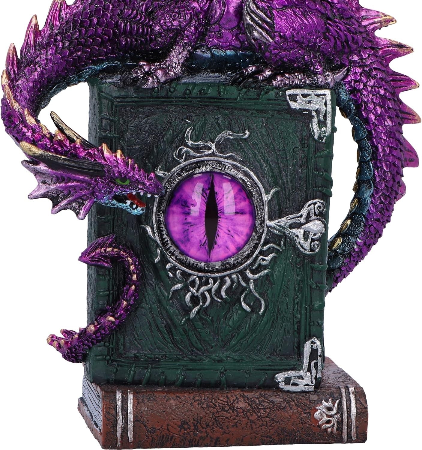 Purple Dragon Figurine 24cm on Spell Books | Hand-Painted Resin Mythical