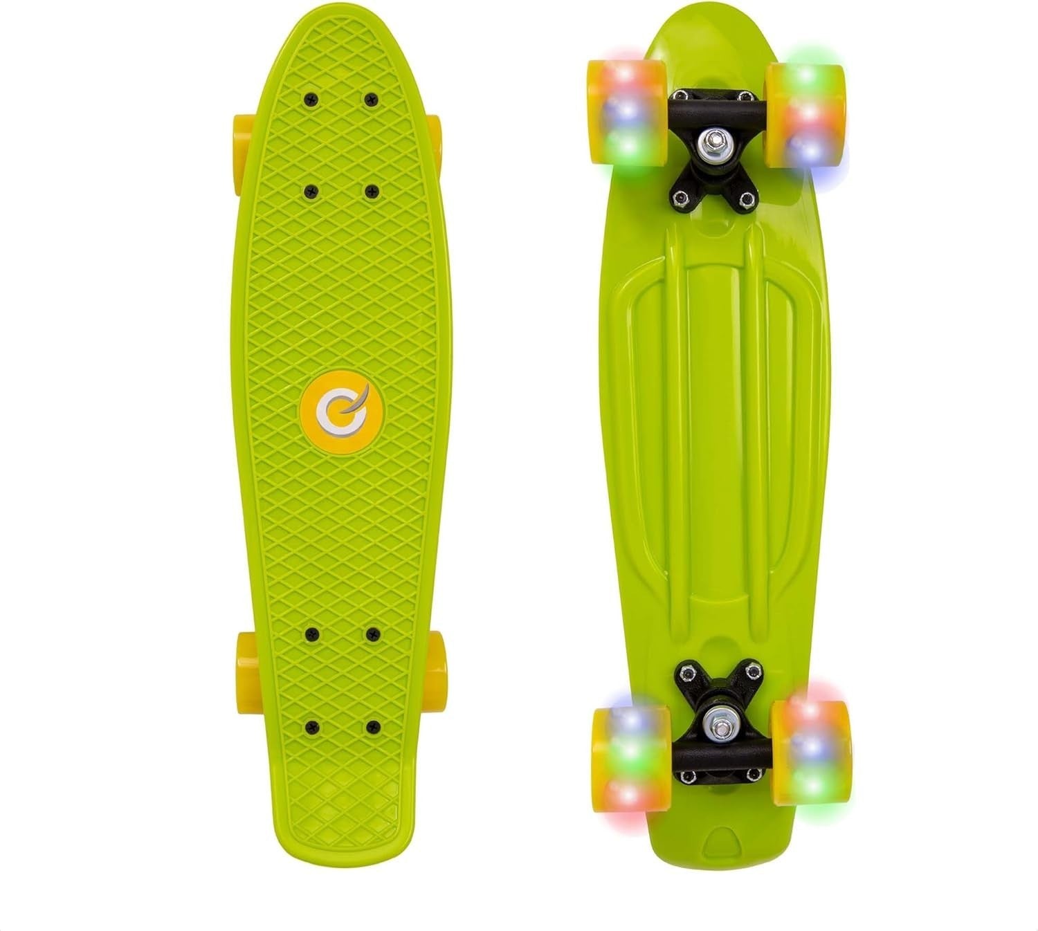 22" Lime Green Light-Up Penny Board | Kids Beginner Mini Cruiser Skateboard