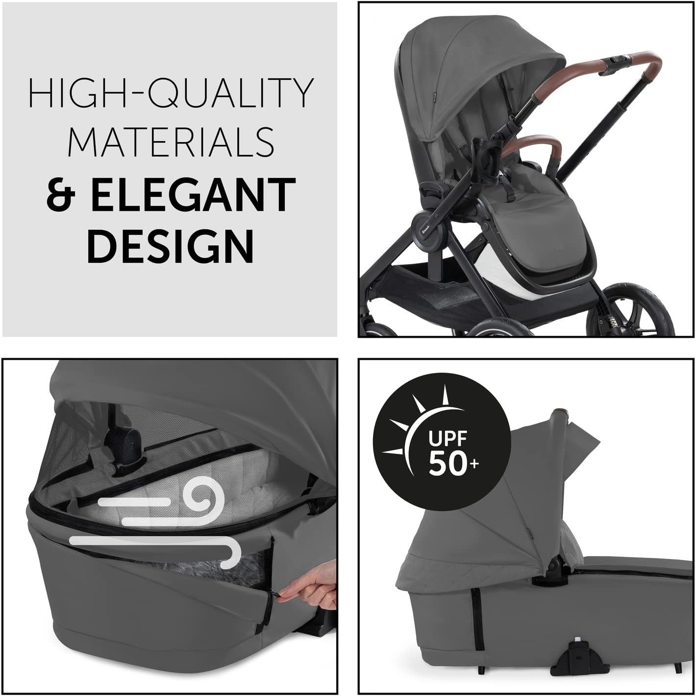 Walk N Care 2-in-1 Pram & Pushchair Dark Grey Lightweight Foldable Stroller