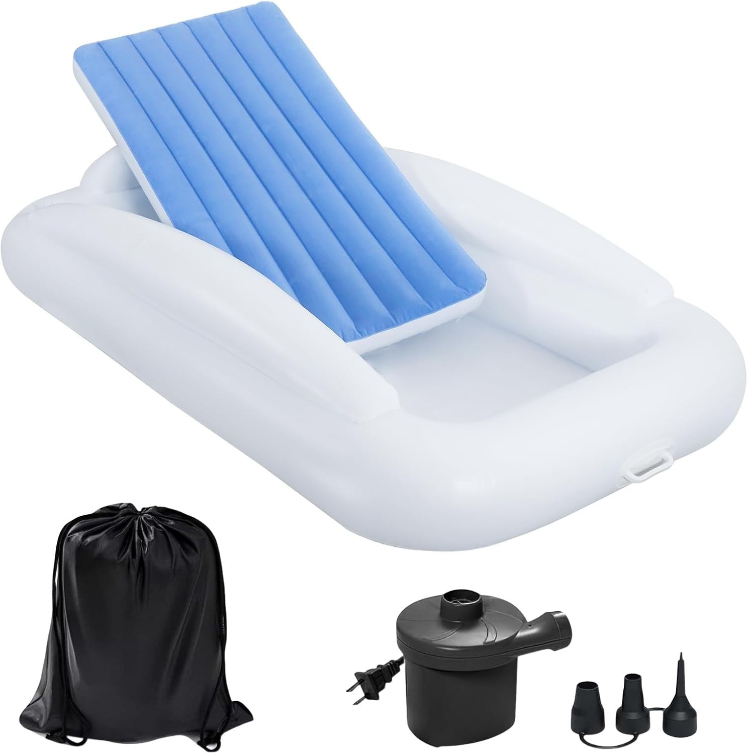 Inflatable Toddler Travel Bed with Safety Bumpers 63” Air Mattress