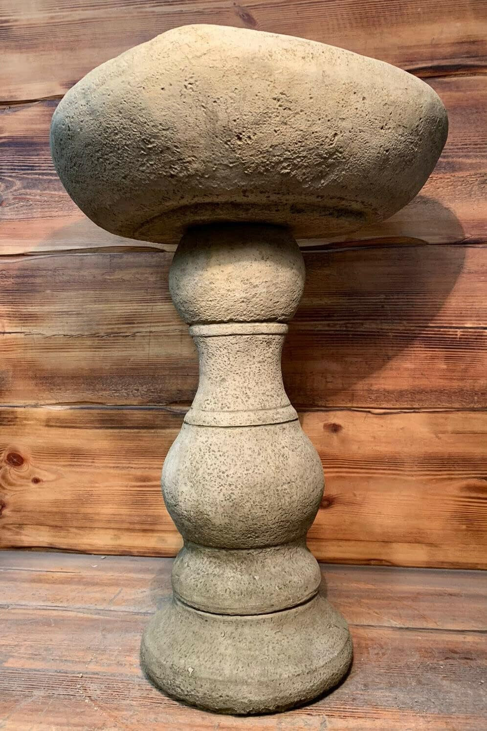 Stone Love Heart Bird Bath | Handcrafted Garden Ornament Statue 50cm