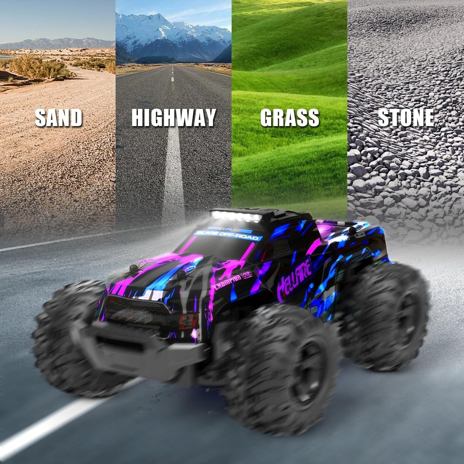 1:18 RC Car 22KM/H Off Road 4WD Waterproof Remote Control Truck Kids 5–12