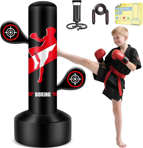 Kids Inflatable Punching Bag 65" Boxing Karate Taekwondo Set
