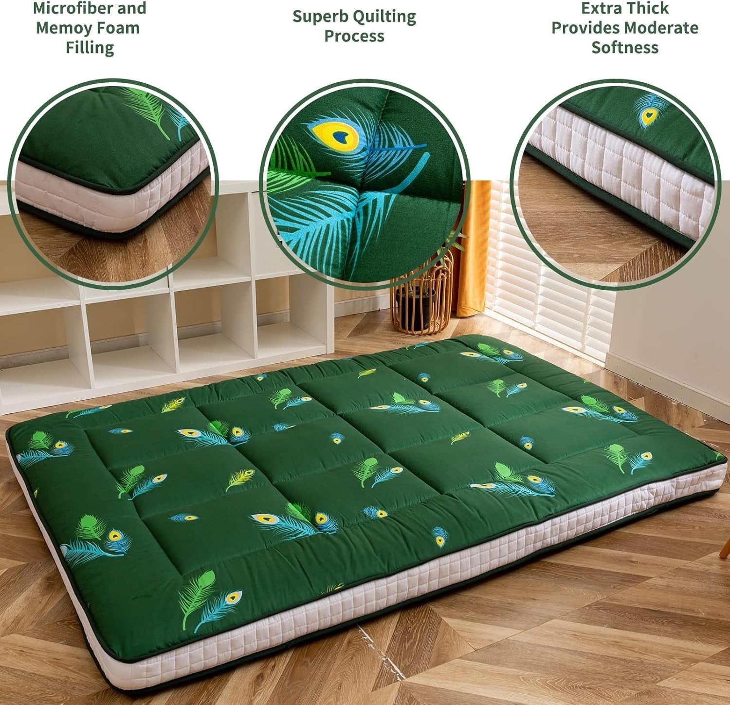 Extra Thick Japanese Floor Mattress - Foldable Sleeping Pad, Breathable Couch Be